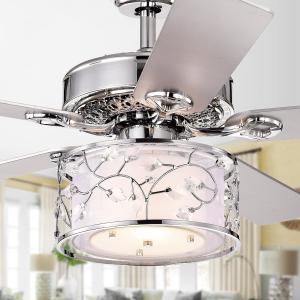 Offer for Swerl 52-inch 1-light Lighted Ceiling Fan with Multi-Layered Shade (incl. Remote & 2 Color Option Blades)