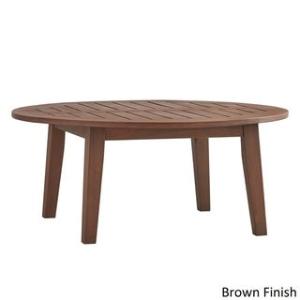 Offer for Yasawa II Wood Patio Round Coffee Table iNSPIRE Q Oasis (Brown)
