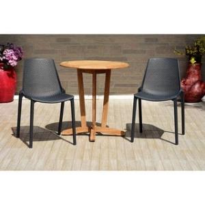 Offer for Isabela 3 Piece Round Table Patio Dining Set (Grey)