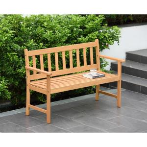 Offer for Ferguson Durable Outdoor Bench with Teak Finish by Amazonia