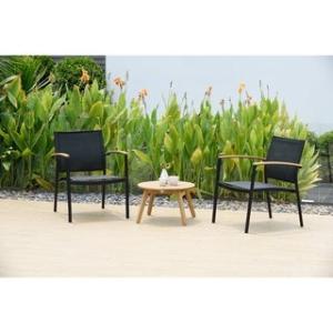 Offer for Riviera Patio 3-Piece Bistro Set with Black Sling Chairs by Amazonia. Perfect for Outdoors